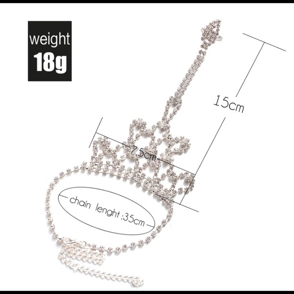 *SOLD on Offer Up * Crystal Boho Anklet w/Ring - Picture 4 of 5